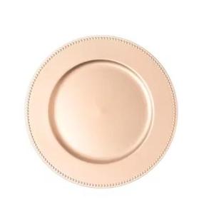 Food safe Round Gold Metal Charger Plate with Engraved Plant Pattern Handmade Glam Design for Party Table Setting charger plate - Product Image 5
