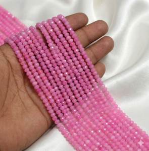 Cuentas de Neumático con Corte Zed de Beadsnfashion, 3x4mm, Color Rosa, Modelo MGB-158, para la Fabricación de Joyería DIY, Pulseras, Collares y Pendientes - Product Image 1