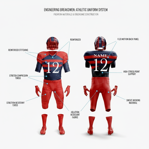 Soft Comfortable Training American Football Uniform Jersey Pants <b>Set</b> Mesh Panel Teamwear Competition Custom Printed Sublimation - Product Image 2