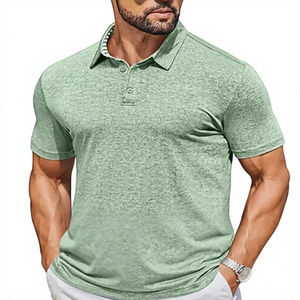 Camisetas Polo Casuales de Talla Grande 100% Algodón para Hombre - Tejido de Punto Estampado Transpirable y de Secado Rápido de Manga Corta - Product Image 1