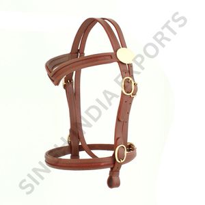 <b>Empty</b> Channel Western Show Leather Headcollar Bridle Genuine Leather Horse Headstall Custom Logo OEM Wholesale Supplier - Product Image 3