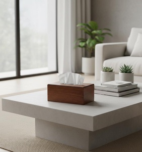 Caja de pañuelos de madera minimalista – Moderno dispensador rectangular de madera para pañuelos, ideal para decoración del hogar, oficina y hotel, venta al por mayor - Product Image 2