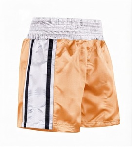 Shorts de boxe pour hommes, couleur unie, rayures, taille élastique, 100% polyester, respirant, vêtements de sport, prix de gros - Product Image 5