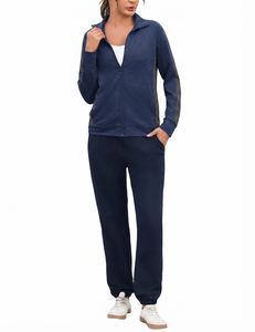Women's Sports Tracksuit Set Breathable Long Sleeve Zip Jacket with Relaxed Fit Athletic Pants - Product Image 1