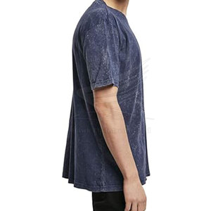 T-shirt pour homme en coton 100% de haute qualité, lavage à l'acide, logo personnalisé, respirant, col rond, coupe classique, meilleur prix en ligne, vente en ligne - Product Image 5