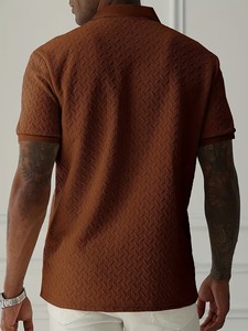 เสื้อถักแฟชั่นพรีเมียมสำหรับผู้ชาย แขนสั้น ระบายอากาศได้ดี สวมใส่สบาย เหมาะสำหรับกอล์ฟ รับผลิตแบบ OEM/ODM - Product Image 5
