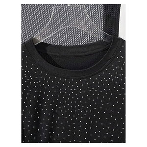 Men's Oversized 100% Cotton Rhinestone Glitter Print Crewneck Short Sleeve Breathable Casual Summer <b>Tops</b> <b>Sparkly</b> Bling Graphic - Product Image 4