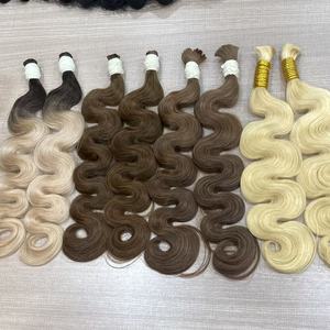 Cheveux humains vierges vietnamiens noirs naturels <span class=keywords><strong>de</strong></span> grade 16A pour tressage, qualité professionnelle, cuticules alignées, texture bouclée/corps (Body Wave) - Product Image 3