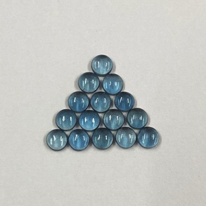Piedras preciosas de 4mm, calidad AAA, Topacio azul Natural de Londres, cabujón redondo, piedras preciosas semipreciosas sueltas de fabricante - Product Image 5