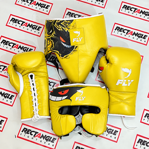 Conjunto de Equipo de Boxeo de Cuero Personalizado Fly con Guantes con Cordones y Protector de Cabeza para Adultos, Entrenamiento en Gimnasio y Sparring - Product Image 2