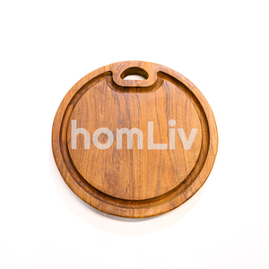 Tabla de Cortar Redonda Pequeña de Madera de Teca, Sostenible, Segura para Alimentos, Sin Pintura ni Barniz, Halal, Personalizada para Cocina - Product Image 5