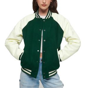 Chaquetas Varsity de Manga Larga para Mujer, de Primera Calidad, del Mejor Proveedor, Transpirables, de Cuero Teñido Liso - Product Image 2