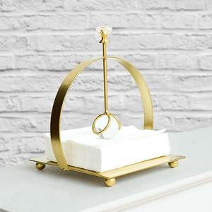 Porte-serviettes moderne en acier inoxydable doré, design vertical pour tables carrées, pour la maison, le restaurant, le service de thé - Product Image 1