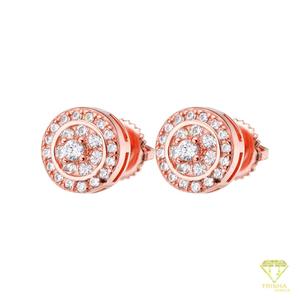 Boucles d'oreilles rondes de luxe en moissanite, en argent sterling 925 plaqué or, bijoux étincelants pour femmes - Product Image 2