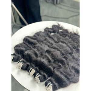 Tissage de cheveux ondulés souples, vierges vietnamiens, provenant d'un seul donneur, non traités, pointes pleines, noir naturel, vente en gros - Product Image 3