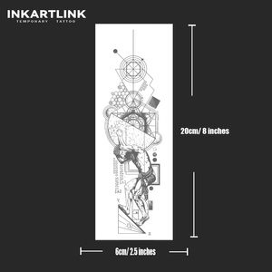 INKARTLINK Atlas de Mitología Griega, Pegatina de Tatuaje, Geometría Sagrada, <span class=keywords><strong>Arte</strong></span> Científico, Herbal, <span class=keywords><strong>Arte</strong></span> Corporal Semipermanente de 15 Días para Antebrazo - Product Image 3