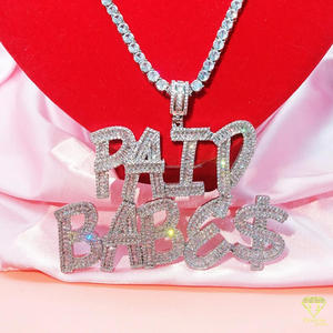 Moissanite Diamond Get <b>gapped</b> Pendant Necklace Personalized Hip Hop Cuban Link Chain Jewelry - Product Image 1