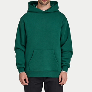 <b>Men's</b> Oversized Hooded Sweatshirt Solid <b>Black</b> Cotton Fleece Casual Pullover Pocket Design Autumn Wear 2026 - Product Image 1
