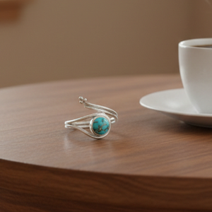Multi Copper Blue Copper Turquoise 925 Silver <b>Ring</b> Gold Plated Handmade Boho Gemstone <b>Open</b> <b>Ring</b> Women Fashion Jewelry Gift Her - Product Image 5