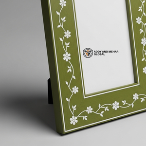 Handcrafted Green Bone Inlay Photo <b>Frame</b> with Floral Vine Design Luxury Decorative <b>Picture</b> <b>Frame</b> for Home & Office Decor - Product Image 5