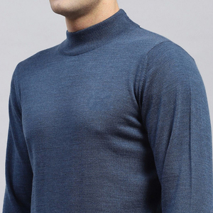 T-shirt pull col montant en coton 100 % côtelé respirant et écologique pour homme, coupe oversize, vente en gros - Product Image 3