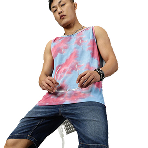Solid Trader Simple Design Round Neck Sleeveless <b>Vest</b> <b>Loose</b> <b>Fitting</b> Cool Breathable Summer Holiday Men Tie Dye Tank <b>Top</b> - Product Image 4