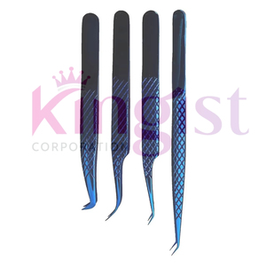 Custom <b>Individual</b> Black Stainless Steel Professional Precision Anti-Static Eyelash Extension Tweezers Private Label Pointed Set - Product Image 2