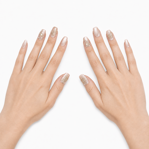 Nuevo China Super Champagne Pearl-Pink Acrylic Finger Design Pre-Designed Luminous Mist - Product Image 6