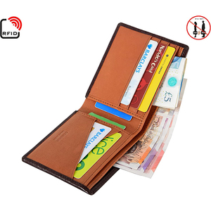 Custom Nappa Genuine Leather <b>Wallet</b> <b>Brown</b> Tan Finish Custom Logo Private Label OEM Bulk Wholesale Luxury Small Leather Goods - Product Image 4
