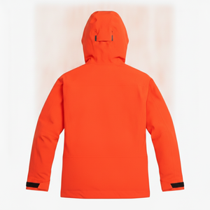 Men's <b>Orange</b> Hooded <b>Ski</b> <b>Jacket</b> Waterproof Sporty Zipper Closure Winter Outdoor Wear - Product Image 3