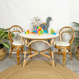 Oem Odm Wholesale Rattan Kids <b>Table</b> and Stool Set Modern Durable Furniture for Babies and Kids School - Product Image 6