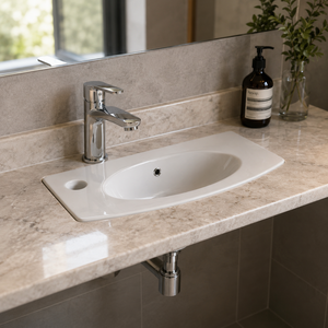 Lavabo de Pared de Cerámica Moderno y Compacto para Baño con Función de Fácil Limpieza - Product Image 4