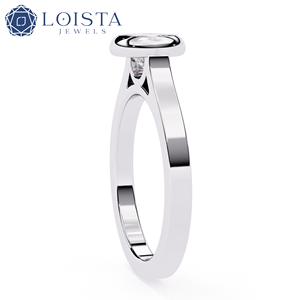 LOISTA Women's Platinum Round Brilliant Cut Diamond Engagement Ring GIA Certified Classic Style - Product Image 3