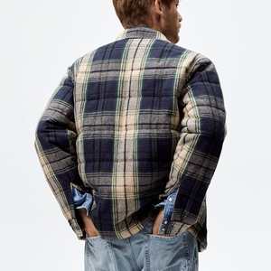 Camisa Chaqueta de Franela a Cuadros para Hombre, de Alta Calidad, para Invierno, Estilo Urbano, con Capucha, Forro Polar Térmico y Logotipo Frontal - Product Image 4