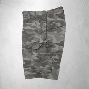 Wholesale Custom <b>Mens</b> Grey Camo Cargo <b>Shorts</b> with Button Flap Side Pockets Belt Loops Triple Stitching <b>Work</b> <b>Shorts</b> Plain - Product Image 4