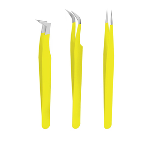 Pince à épiler en acier inoxydable de haute qualité et haute précision pour greffe de cils, avec logo personnalisé, durable, pointe fine dentelée, parfaite pour la pose de cils. - Product Image 1