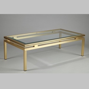 Meubles de salon de style moderne, table d'appoint en métal moderne avec pieds en métal argenté ronds - Product Image 4