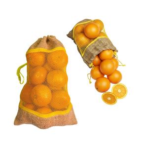 Bolsa de yute con cordón ajustable de 30×28 cm con capacidad para 3 kg, ideal para compras, almacenamiento de frutas, verduras y productos frescos. - Product Image 1