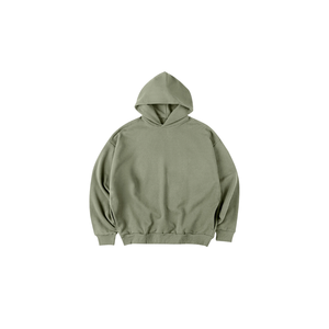 Sudadera con Capucha Lisa Verde Oliva para Hombre, Oversize, de Forro Polar Grueso, Estilo Urbano, con Logotipo Personalizado, de Algodón, Cálida para Invierno, Casual, OEM - Product Image 3