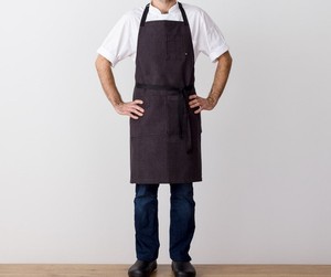 Tablier de service en toile personnalisé avec logo, bretelles en cuir réglables, uniforme professionnel pour serveurs, réceptionnistes d'hôtel, hôtesses de l'air - Product Image 2