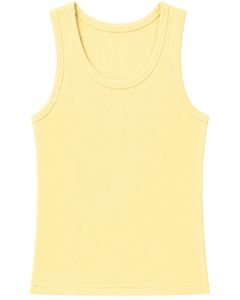 Manufacturer Custom Pastel Yellow Ribbed Cotton Men <b>Tank</b> <b>Top</b> Sleeveless Casual Slim Fit Summer Gym Vest Stretch Undershirt - Product Image 1
