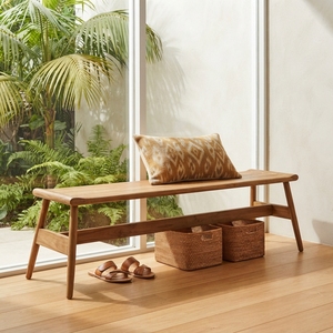 Modern Long Solid Wood Dining <b>Bench</b> Elegant A Line Frame Leg Wooden Seating For Rustic Contemporary Living Room Decor Setup Arts - Product Image 5