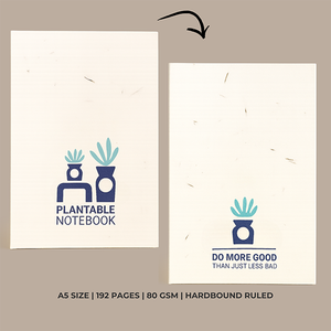 Agenda en papier semable A5 avec logo personnalisé |   Carnet de notes écologique en gros, reliure parfaite, recyclé |   192 pages lignées 80 g/m² - Product Image 5