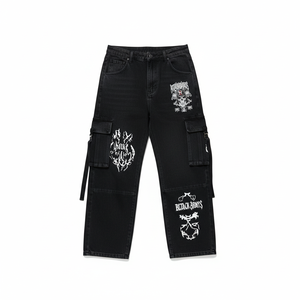 Women Eco-Friendly Streetwear Two-Piece Set Crop Top & Loose Fit Jogger <b>Pants</b> Character Print Laser Printed Spandex/Polyester - Product Image 4