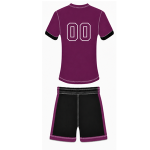 Ensemble short et maillot de football violet à manches courtes – Tenue de sport athlétique pour l'entraînement et les matchs d'équipe - Product Image 2