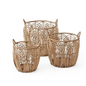 Luxury Modern Woven Rattan Jute <b>Storage</b> Basket Lid Natural Eco-Friendly Flexible Design Organizer for Living Room Bedroom Office - Product Image 2