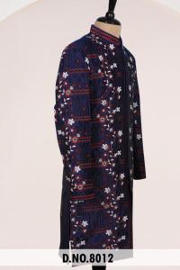 Elegante Traje Formal Azul Marino Estilo Western Sherwani para Hombre con Intrincados Bordados Florales Multicolor con Cuentas para Novio de Boda - Product Image 3