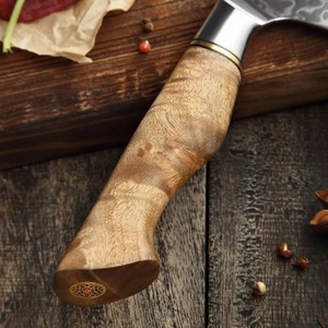 Couteau à légumes de cuisine en acier Damas à 67 couches, écologique, avec manche en bois d'olivier - Product Image 3