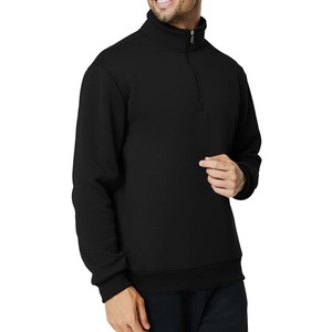 Sudadera Casual de Forro Polar con Cierre de Cremallera para Hombre, Color Negro Sólido, para Otoño, de Poliéster, Manga Larga - Product Image 2