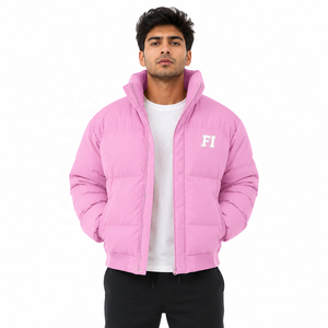 Wholesale Men's Zip Up Bomber Jacket <b>Quilted</b> <b>Winter</b> Bubble Puffer Coat Padded Men's Jackets <b>Winter</b> Fashion Outerwear Supplier - Product Image 1